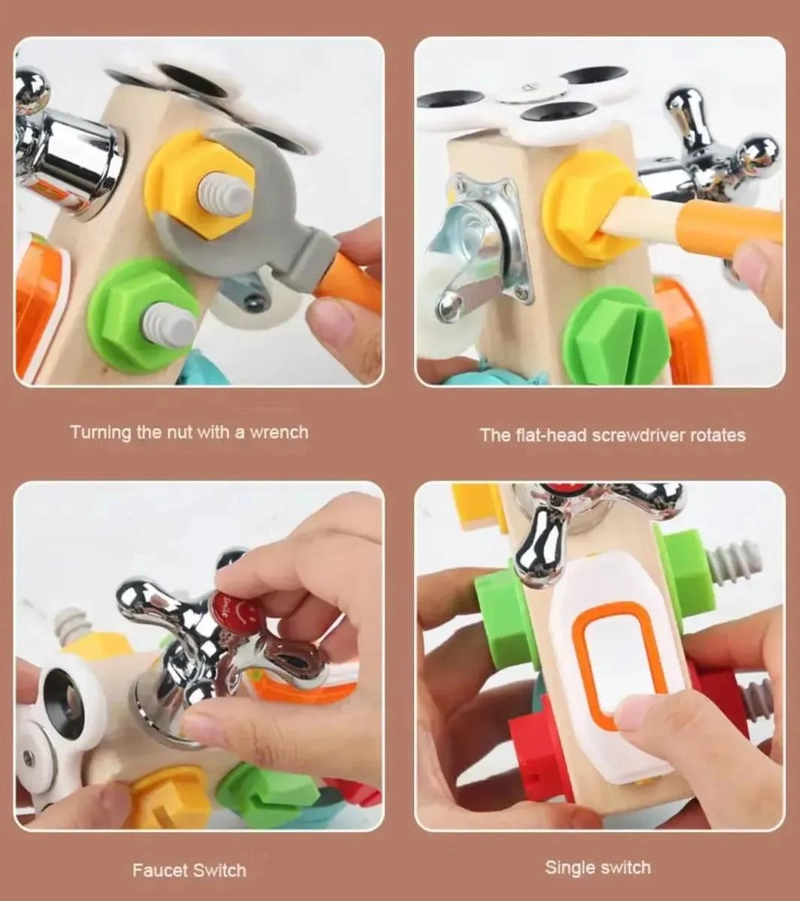 CUBO SENSORIAL DE MADERA PARA ESTIMULACION INFANTIL - 7