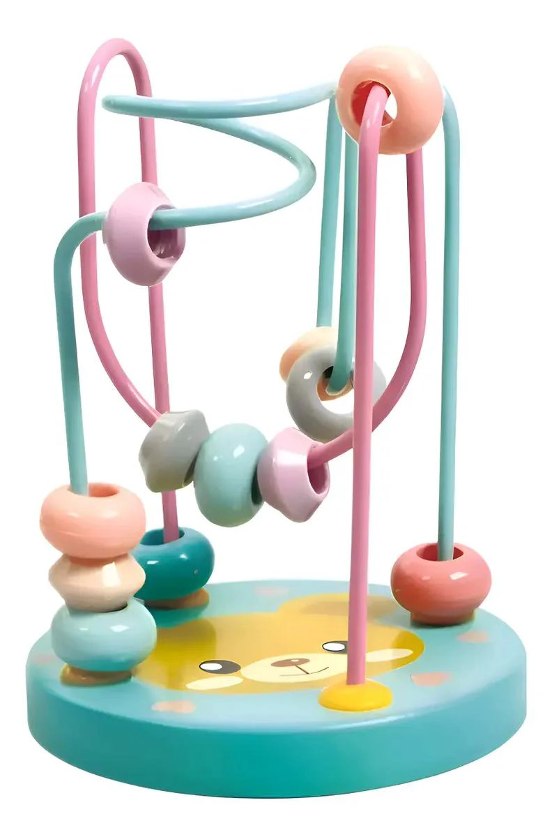 LABERINTO DE MADERA CIRCULAR CON CUENTAS PARA NIÑOS - 1
