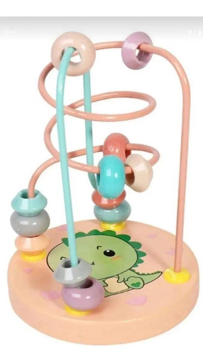 LABERINTO DE MADERA CIRCULAR CON CUENTAS PARA NIÑOS - 2