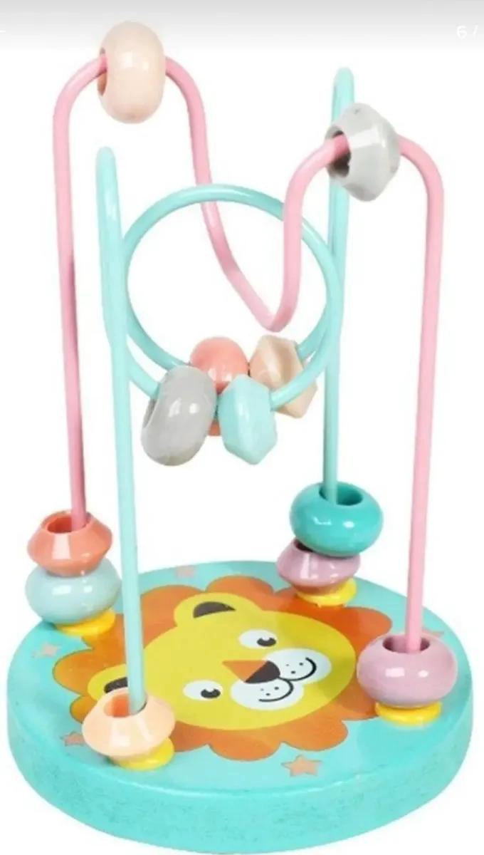 LABERINTO DE MADERA CIRCULAR CON CUENTAS PARA NIÑOS - 5