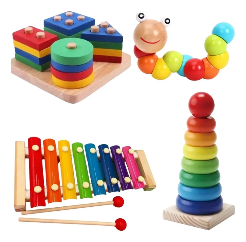 PACK DE JUGUETES DIDACTICOS DE MADERA PARA BEBE S - 3