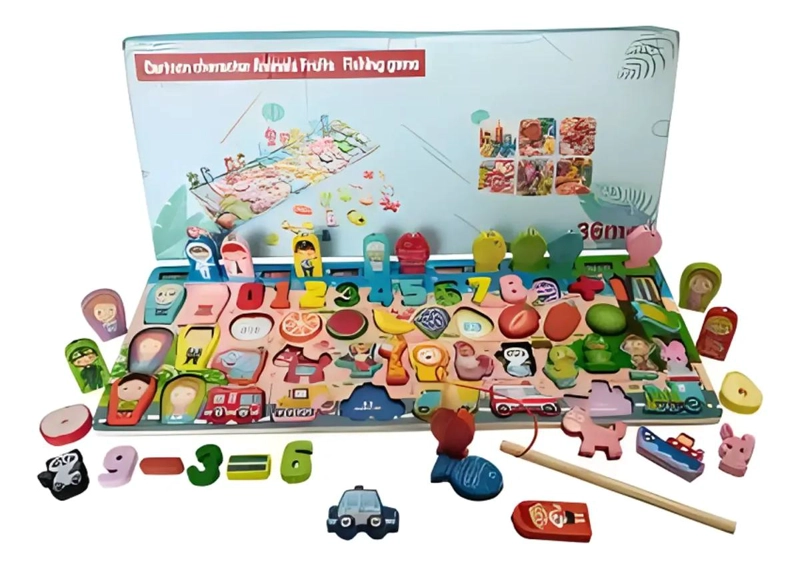 TABLERO MULTIFUNCIONAL DE MADERA PARA APRENDIZAJE INFANTIL - 2