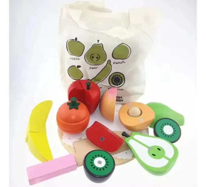 JUEGO DE FRUTAS Y VERDURAS DE MADERA PARA NIÑOS - 1