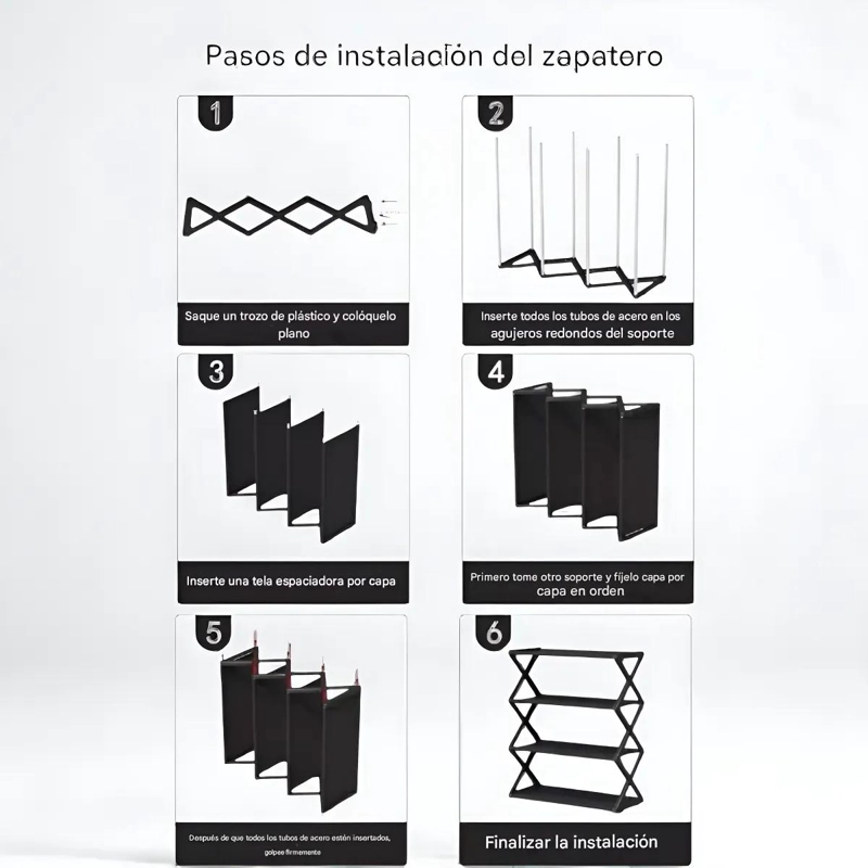 ZAPATERO ARMABLE DE 4 NIVELES PARA ORGANIZAR CALZADO - 8