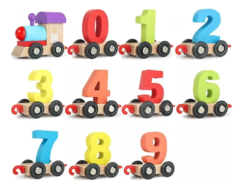 TREN DIDACTICO DE MADERA CON NUMEROS PARA APRENDIZAJE INFANTIL - 10