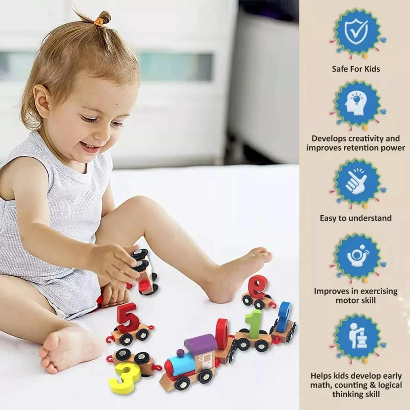 TREN DIDACTICO DE MADERA CON NUMEROS PARA APRENDIZAJE INFANTIL - 3