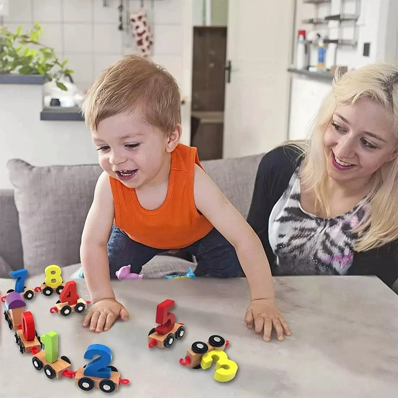 TREN DIDACTICO DE MADERA CON NUMEROS PARA APRENDIZAJE INFANTIL - 6