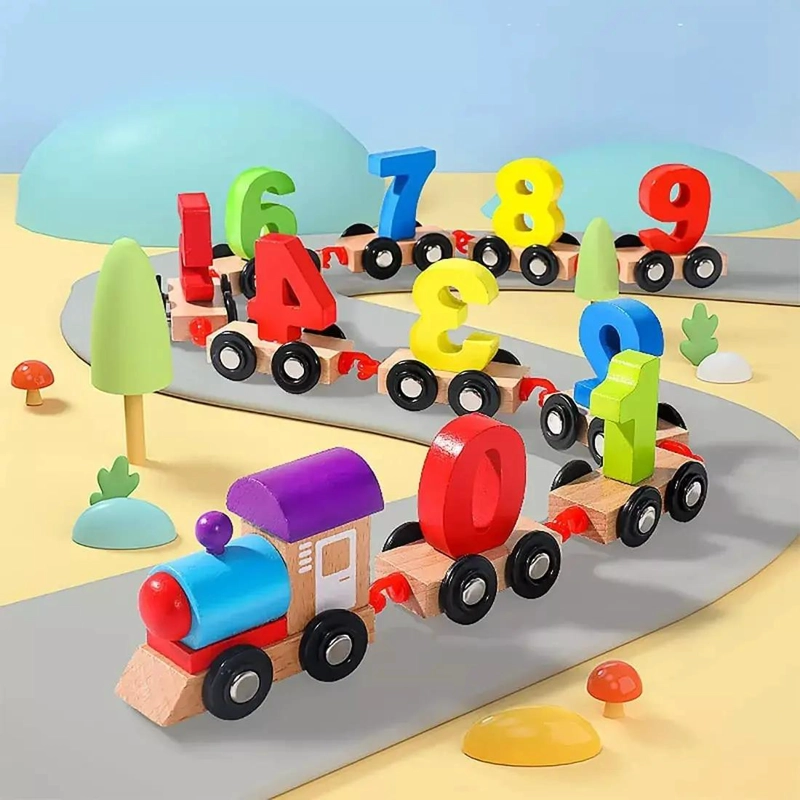 TREN DIDACTICO DE MADERA CON NUMEROS PARA APRENDIZAJE INFANTIL - 8