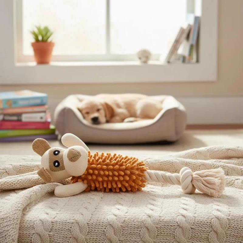 PELUCHE MORDEDOR PARA PERRO CON CUERDA Y SONIDO 39CM - 1