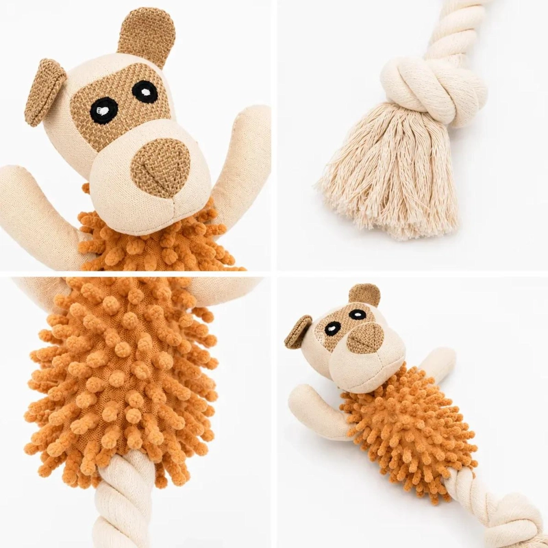 PELUCHE MORDEDOR PARA PERRO CON CUERDA Y SONIDO 39CM - 5