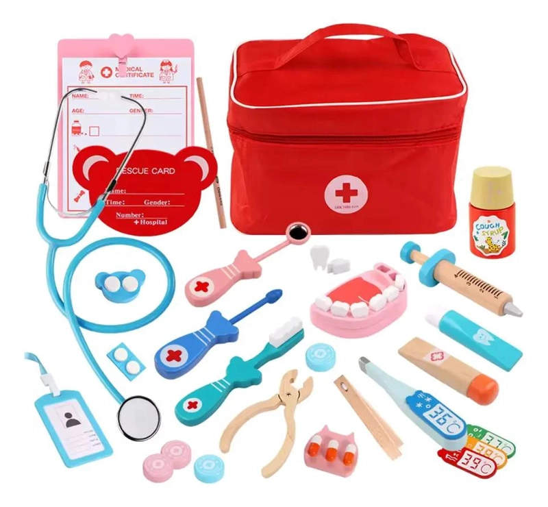 SET DE JUEGO ME DICO Y DENTISTA DE MADERA PARA NIÑOS - 2