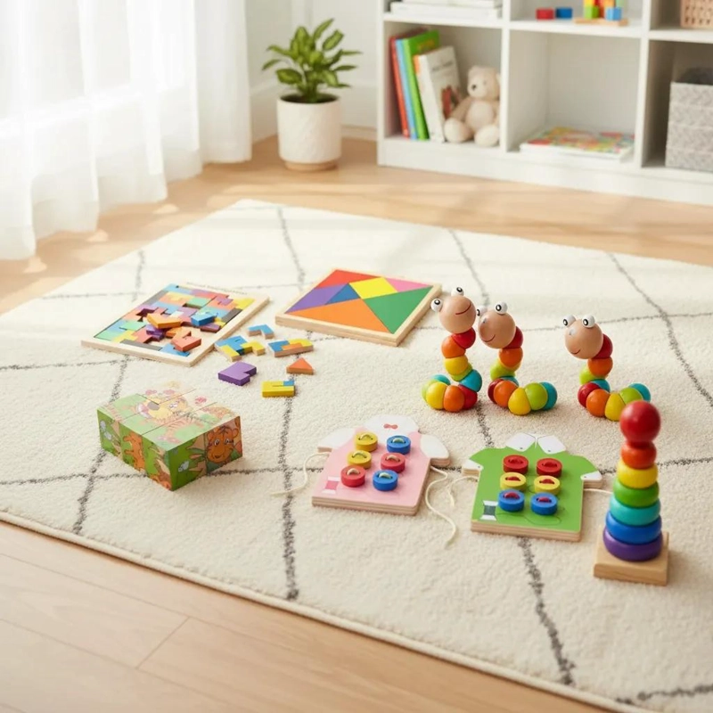 PACK DE JUEGOS DIDACTICOS DE MADERA PARA NIÑOS - 1