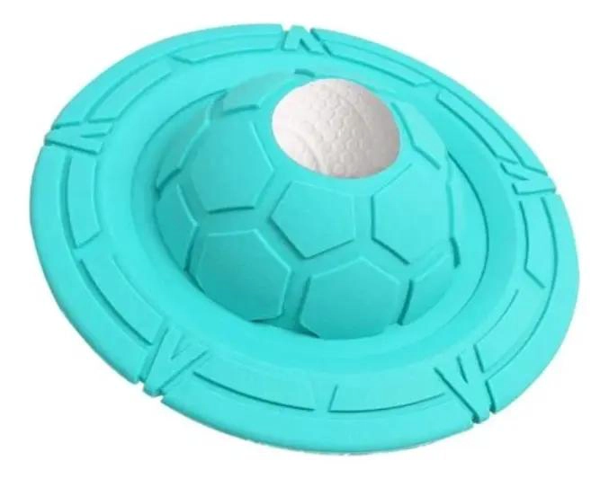 PLATILLO MORDEDOR AZUL PARA PERROS CON PELOTA INTERIOR - 1