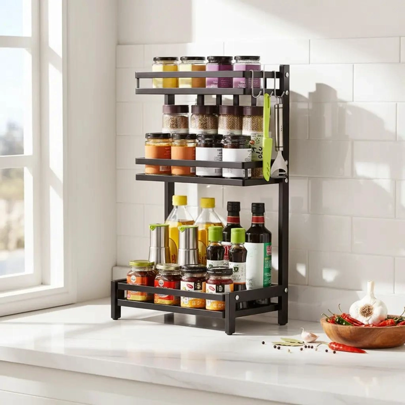 ESTANTE ORGANIZADOR DE COCINA 3 NIVELES EN ACERO INOXIDABLE - 2
