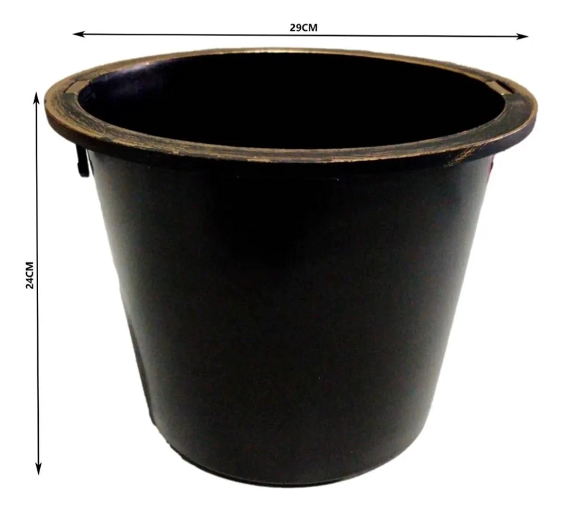 MACETERO CONICO TEXTURIZADO GRIS 46 CM PARA PLANTAS - 6
