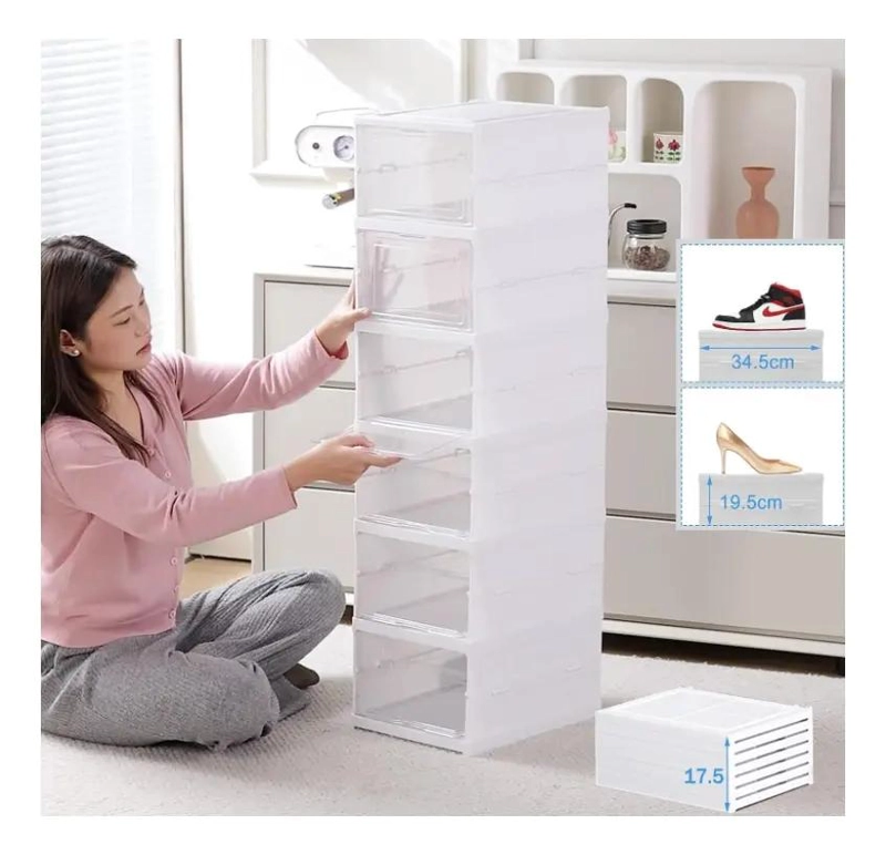 ORGANIZADOR PLEGABLE DE ZAPATOS CON 6 NIVELES Y DISEÑO TRANSPARENTE - 4