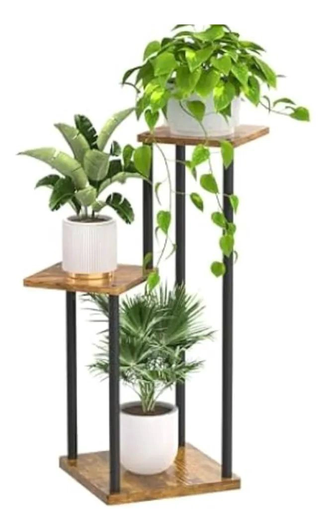 ESTANTE VERTICAL PARA PLANTAS DE 3 NIVELES CON DISEÑO MODERNO - 1