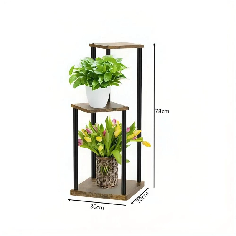 ESTANTE VERTICAL PARA PLANTAS DE 3 NIVELES CON DISEÑO MODERNO - 3
