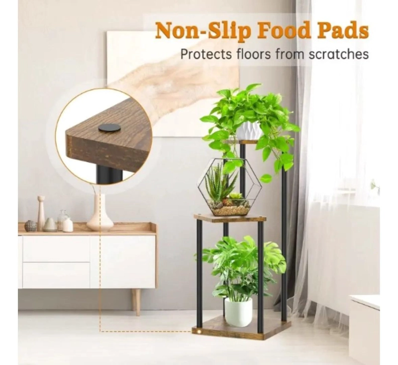 ESTANTE VERTICAL PARA PLANTAS DE 3 NIVELES CON DISEÑO MODERNO - 4