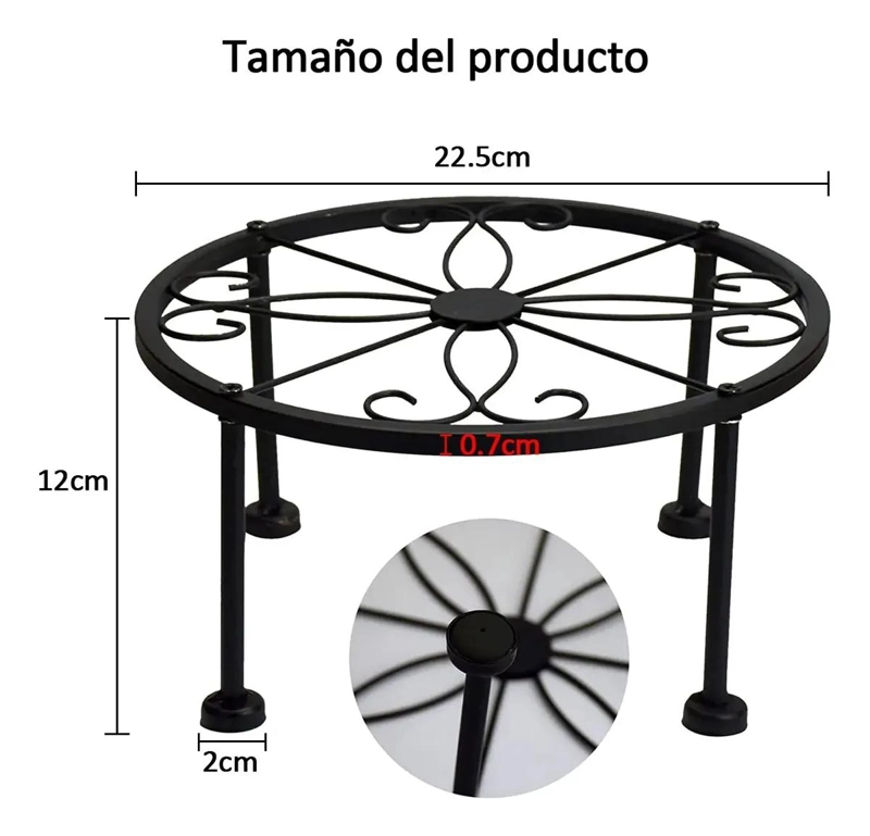 SOPORTE MACETERO DE METAL RETIRABLE PARA PLANTAS 22.5 CM - 2