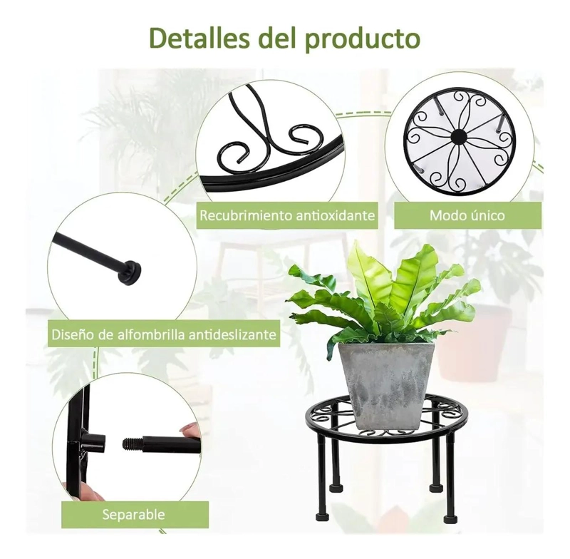 SOPORTE MACETERO DE METAL RETIRABLE PARA PLANTAS 22.5 CM - 3