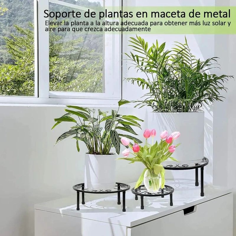 SOPORTE MACETERO DE METAL RETIRABLE PARA PLANTAS 22.5 CM - 5