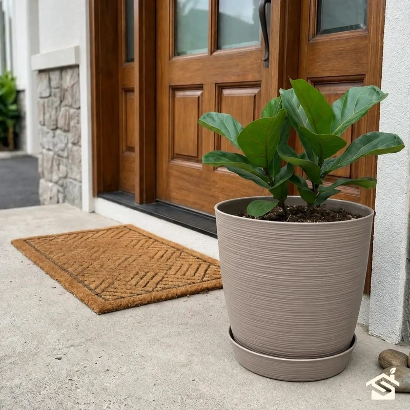MACETERO ESTILO PIEDRA 32CM PARA INTERIOR Y EXTERIOR - 2