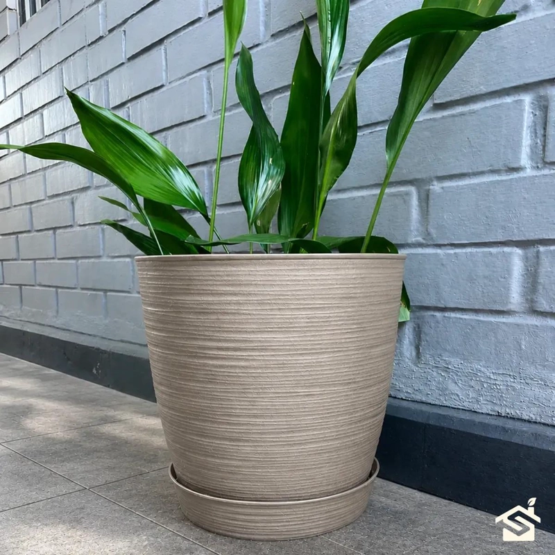 MACETERO ESTILO PIEDRA 32CM PARA INTERIOR Y EXTERIOR - 6
