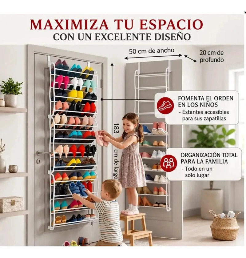 ORGANIZADOR COLGANTE PARA CALZADO CON CAPACIDAD PARA 36 PARES - 3