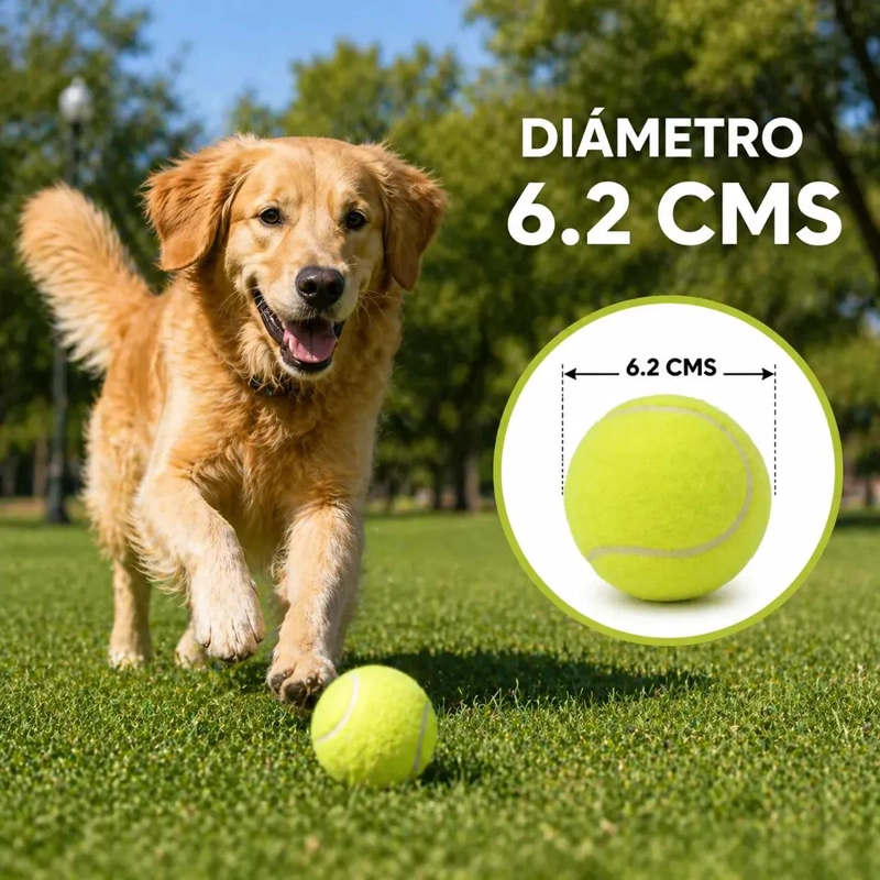PACK DE 6 PELOTAS TIPO TENIS PARA MASCOTAS ACTIVIDAD Y DIVERSION - 5