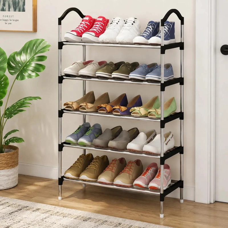 ZAPATERO ORGANIZADOR DE 5 PISOS PARA 15 PARES DE CALZADO - 1