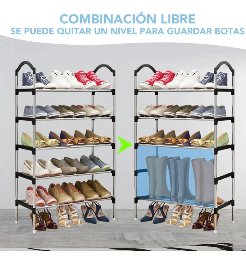ZAPATERO ORGANIZADOR DE 5 PISOS PARA 15 PARES DE CALZADO - 3