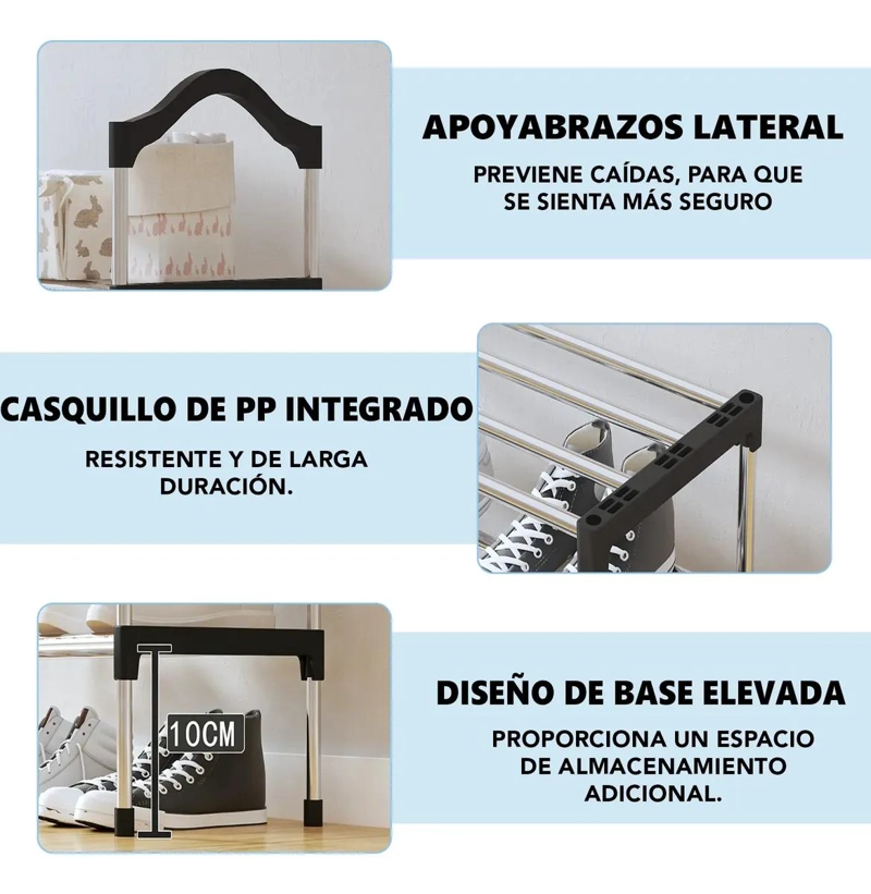 ZAPATERO ORGANIZADOR DE 5 PISOS PARA 15 PARES DE CALZADO - 4