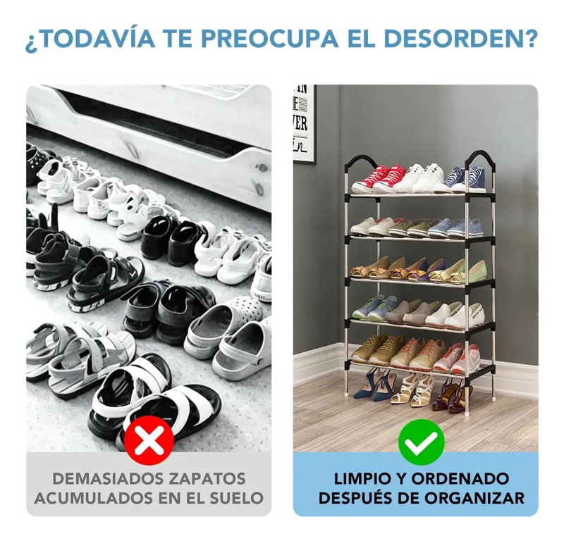 ZAPATERO ORGANIZADOR DE 5 PISOS PARA 15 PARES DE CALZADO - 5