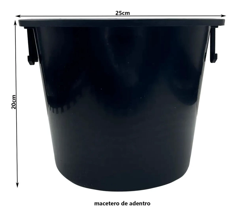 MACETERO CONICO DE PLASTICO PARA PLANTAS 38CM - 6