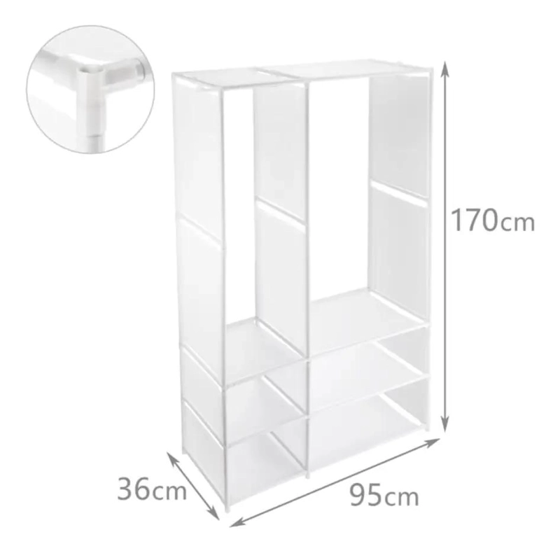 PERCHERO ORGANIZADOR CON ZAPATERO DESMONTABLE 95X36X170 CM - 5