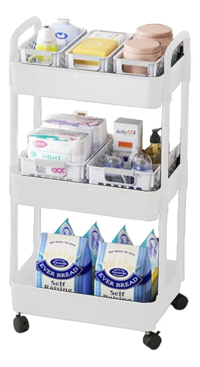 CARRITO ORGANIZADOR MULTIUSOS CON RUEDAS Y 3 NIVELES - 3