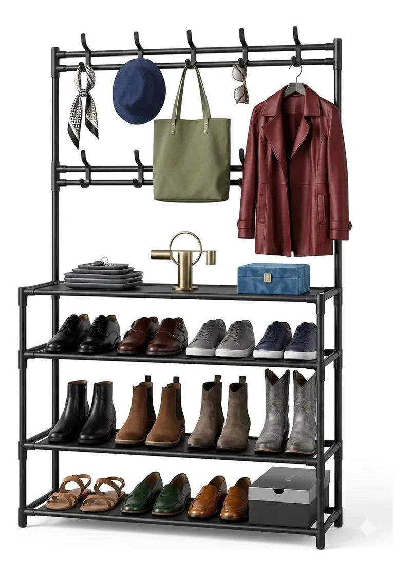 ORGANIZADOR DE ZAPATOS Y PERCHERO COLGADOR DE 4 NIVELES - 2