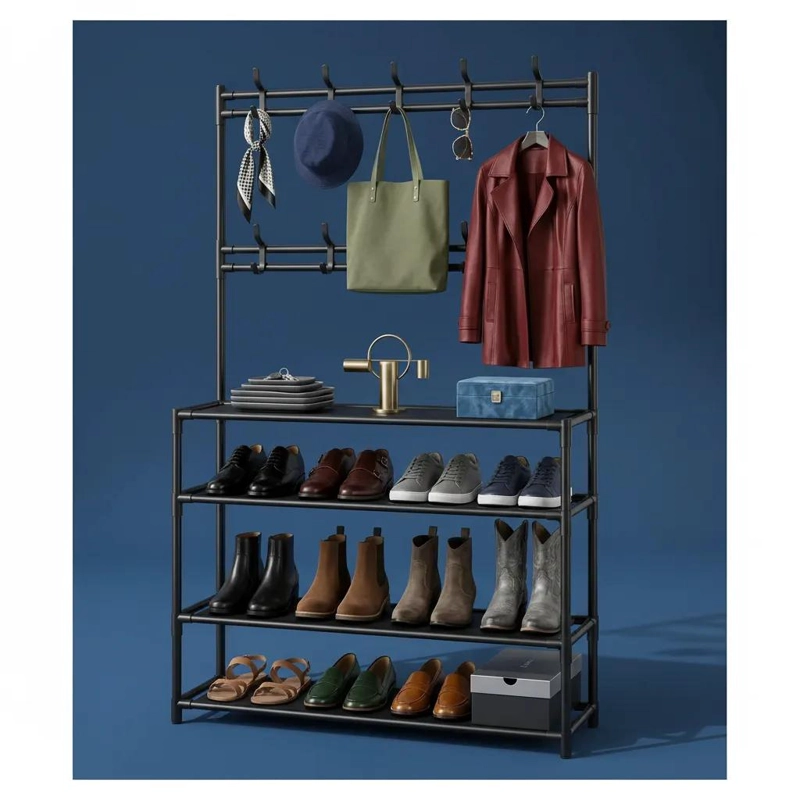 ORGANIZADOR DE ZAPATOS Y PERCHERO COLGADOR DE 4 NIVELES - 6