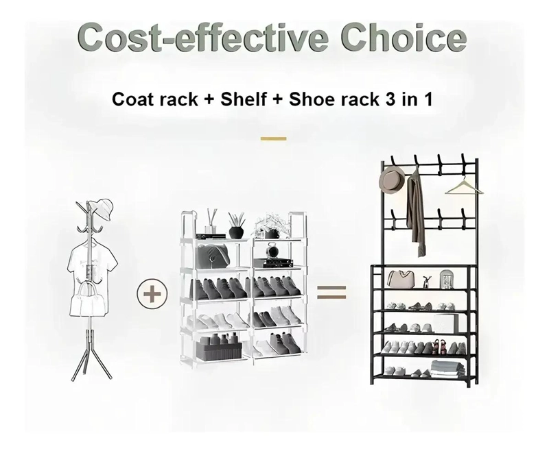 ORGANIZADOR DE ZAPATOS Y PERCHERO COLGADOR DE 4 NIVELES - 7