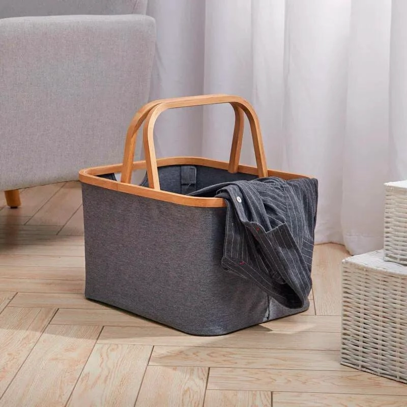 CESTO PLEGABLE ORGANIZADOR DE ROPA Y JUGUETES CON ASA - 2
