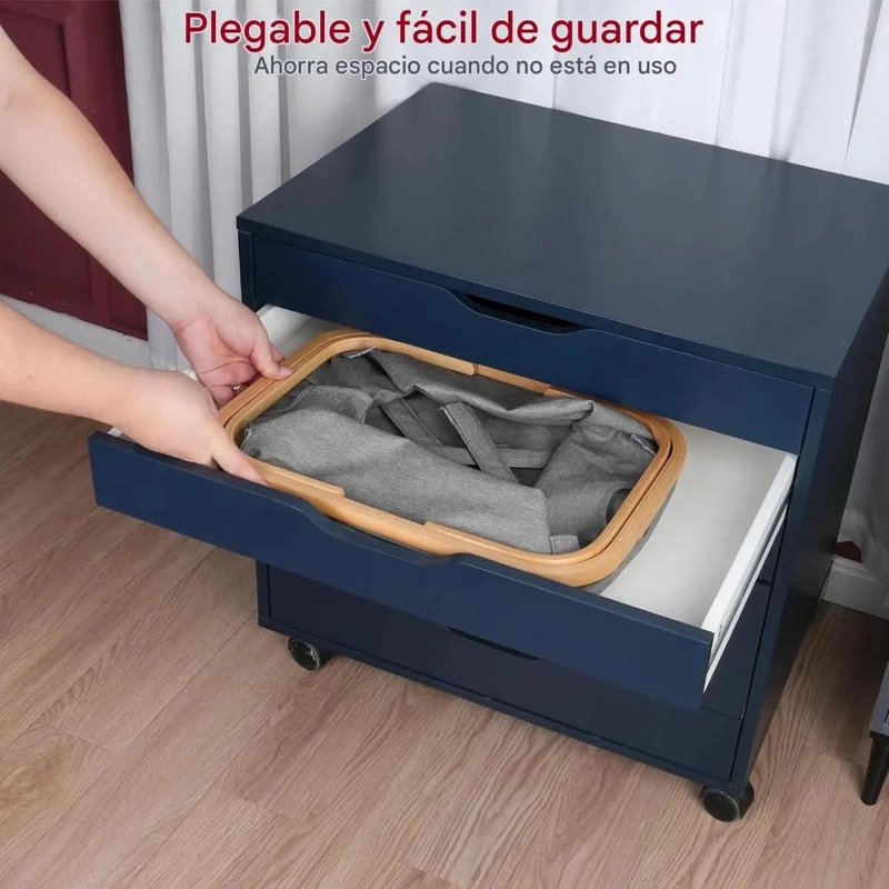 CESTO PLEGABLE ORGANIZADOR DE ROPA Y JUGUETES CON ASA - 4