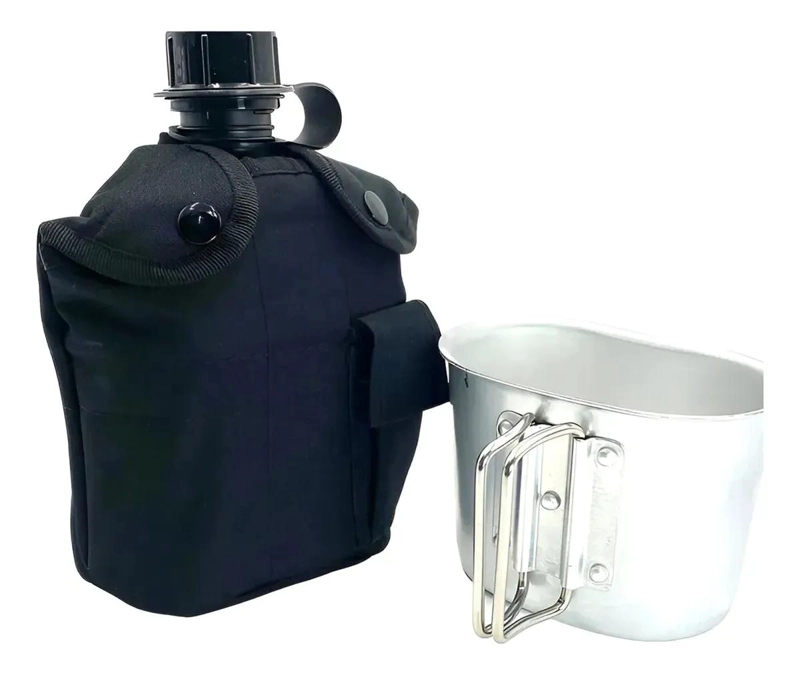 CANTIMPLORA DE AGUA MILITAR 1 LITRO CON FUNDA Y DISEÑO ROBUSTO - 2