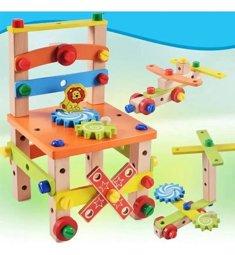 SILLA EDUCATIVA DE MADERA PARA DESARMAR Y ENSAMBLAR - 6