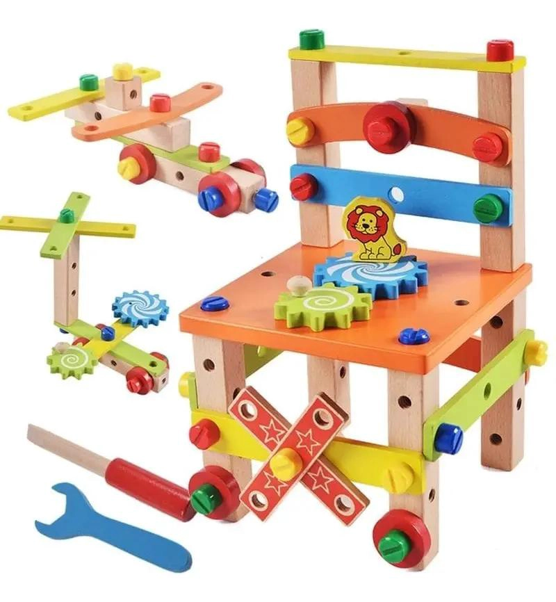 SILLA EDUCATIVA DE MADERA PARA DESARMAR Y ENSAMBLAR - 7