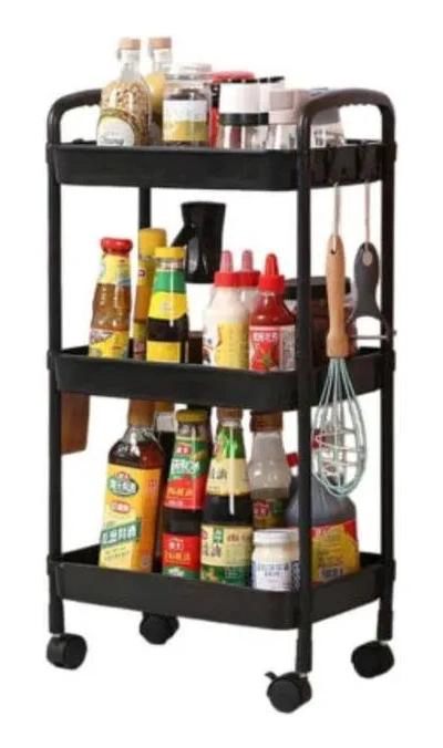 CARRITO ORGANIZADOR DE PLASTICO DE TRES NIVELES CON RUEDAS - 2