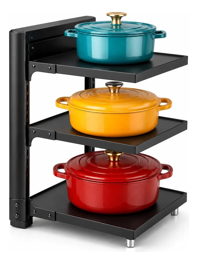 ESTANTE ORGANIZADOR DE OLLAS 3 NIVELES PARA COCINA COMPACTO - 1
