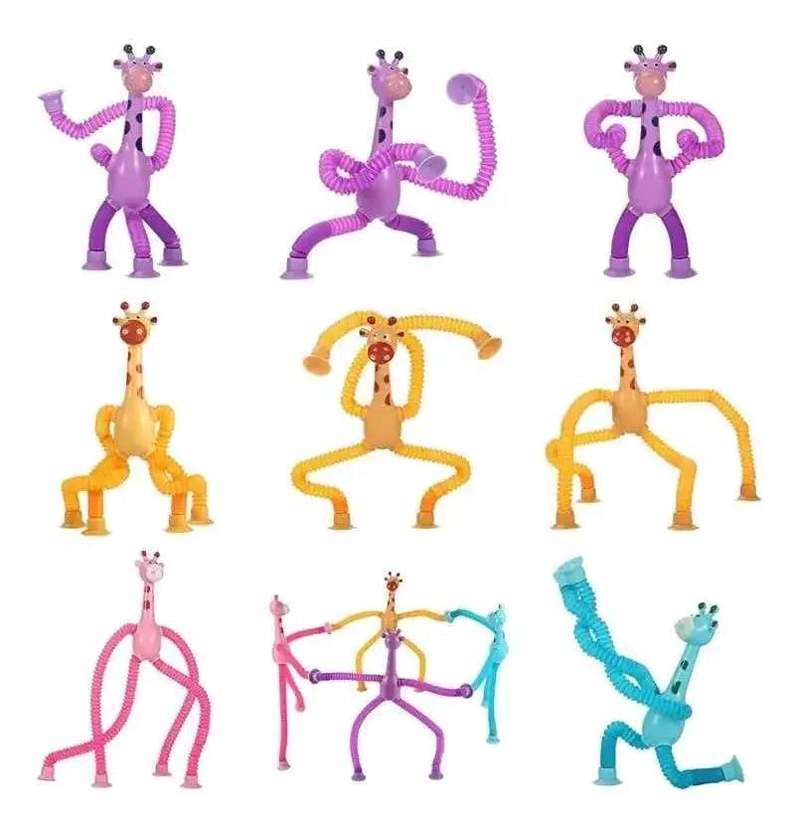 SET DE 4 JIRAFAS TELESCOPICAS CON VENTOSAS DE COLORES - 5