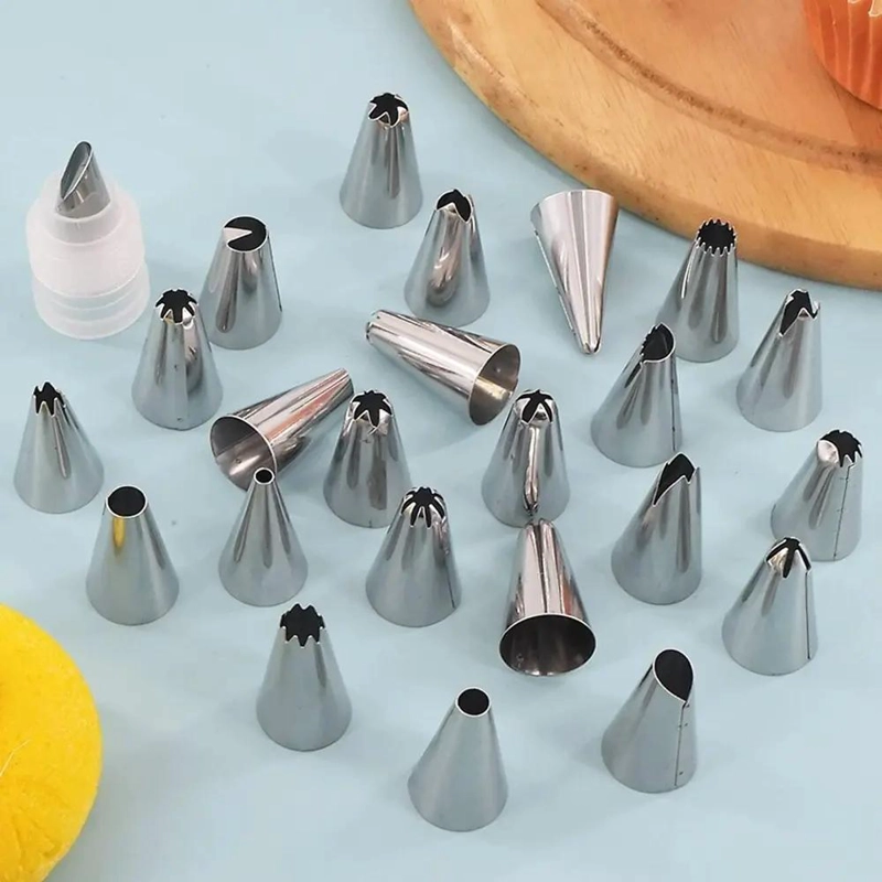SET DE 24 BOQUILLAS DE ACERO INOXIDABLE PARA DECORACION DE PASTELES - 2