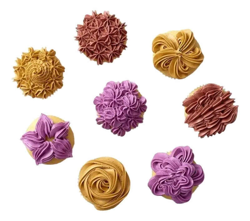 BOQUILLA PARA DECORACION DE PASTELES CON DISEÑO DE ONDAS Y FLORES ACERO INOX - 5